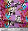 Soimoi Японский креп-сатин с принтом тропических листьев и животных зебры по метрам 42 дюйма