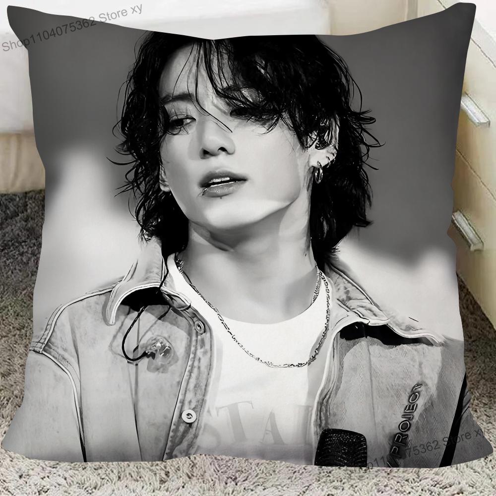 1 шт. Наволочка для подушки Singer J-Jungkook, Квадратная наволочка для подушки, Декор спальни, дивана, гостиной, Повседневная наволочка
