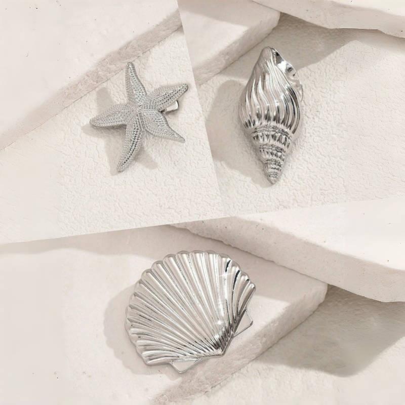 1/3Pcs Fashion Shell Starfish Hair Clips Y2K Vacation Style Hairpins Women Girls Metal Side Bangs Clips Hair Accessories Gifts