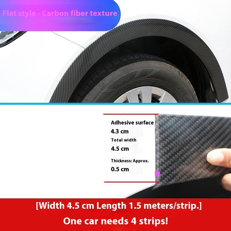 New1Pcs Car Wheel Fenders Horn Arches Carbon Fiber Patterned Car Wheels Tire Arches Decorative Lips Extended Molded Protection