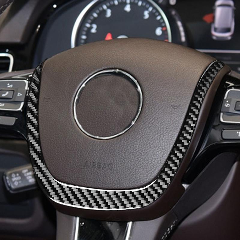 Для VW Touareg 2011-2018 мягкое углеродное волокно, наклейка на руль, подбородок, отделка, аксессуары для салона автомобиля, салон автомобиля