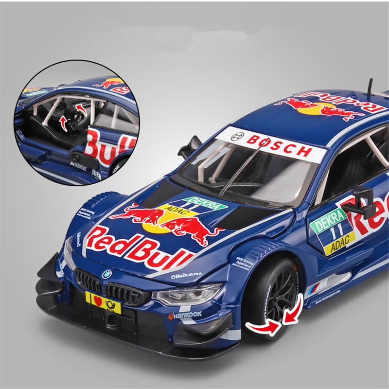 1:24 BMW M4 GT3 Red Bull Совместный бренд Сплав Спортивный Автомобиль Модель Литье под давлением Металл Гоночные Транспортные средства Модель Автомобиля Звук и Свет Детские Игрушки Подарок