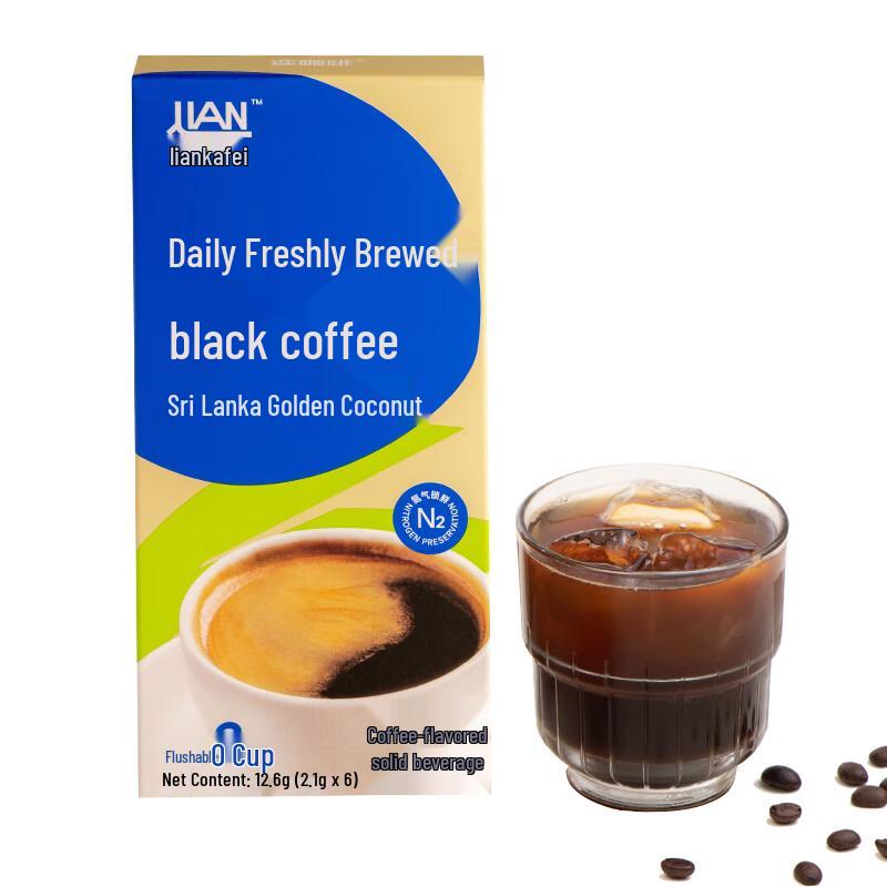 Lian Coffee WOW Растворимый Кофе Порошок Черный с Золотым Кокосом
