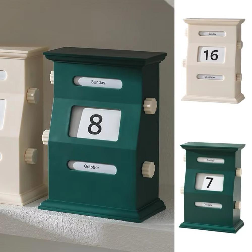 Вращающиеся Ретро Календарные Блоки Винтажный Блочный Календарь Прочный Вечный Настольный Календарь Учеба