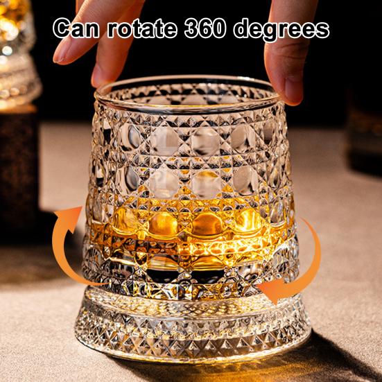 Вращающийся на 360 градусов винный бокал 280 мл Поворотный стакан для виски с подставкой Бессвинцовый стакан для снятия стресса и ароматизации Уникальный подарок на день рождения