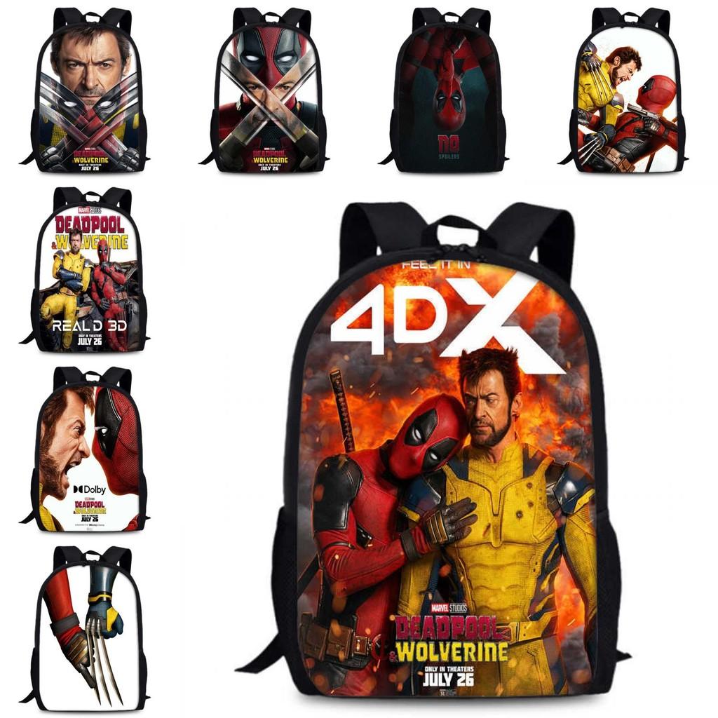 Deadpool And Wolverine Backpack Durable Oxford Fabric 15-inch Student Bag