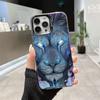Модный Серебристый Чехол для iPhone Lion Brand для 14, 15, 16 Pro Max с Премиальной Отделкой