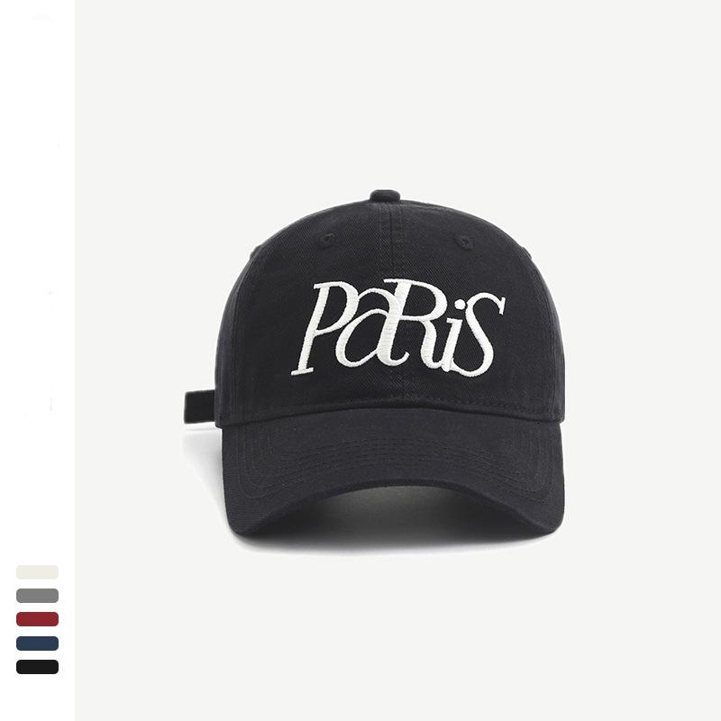 Новая ретро бейсболка женская летняя большой обхват головы широкий козырек скрывающий лицо маленькая простая с вышитой буквой кепка