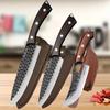 3 шт. Нож из нержавеющей стали Профессиональный для готовки Высококачественный Острый Кухонный нож Деревянная ручка Многоцелевой Обвалочный Нож Мясной тесак Режущий Кованый нож