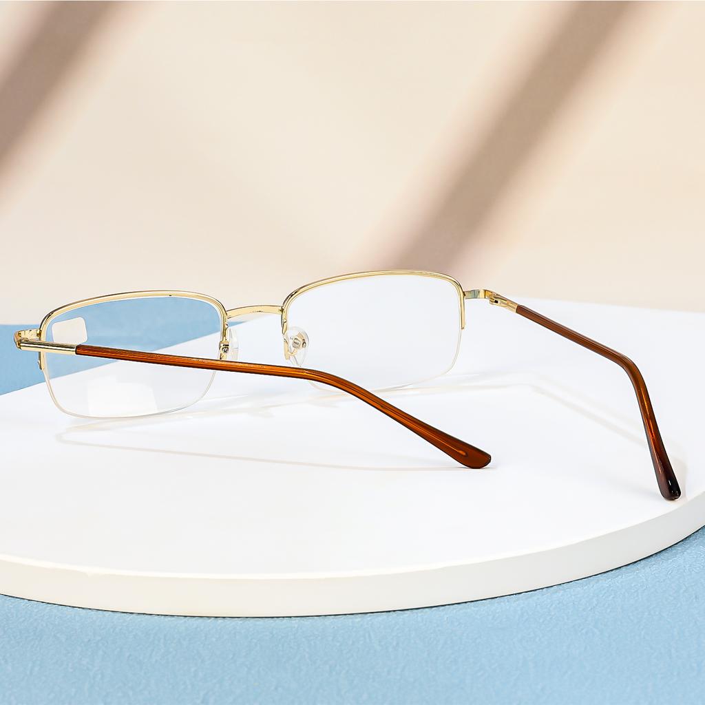 Новые модные металлические очки для чтения с защитой от синего света для мужчин и женщин, портативные и классические очки в полуоправе