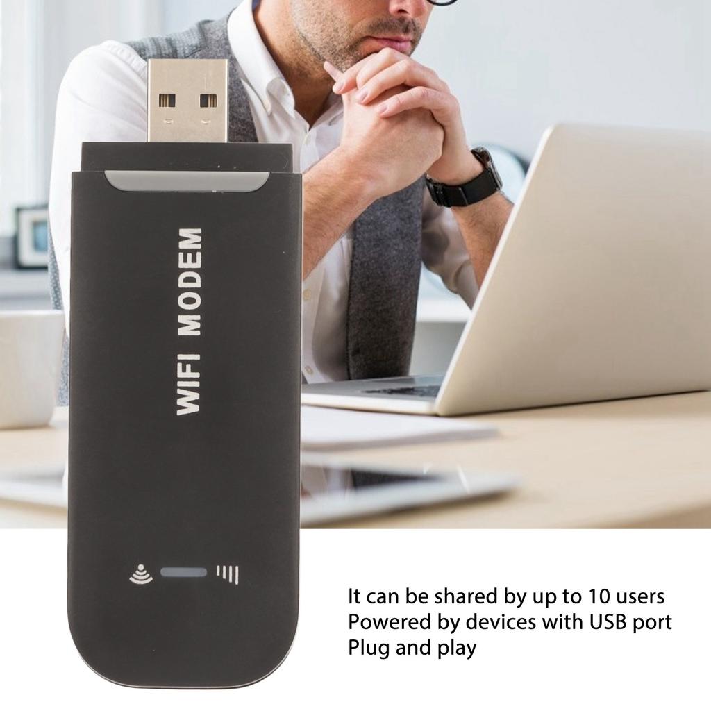 4G WiFi Роутер Черный До 10 Пользователей Стабильное Простое Подключение USB Plug and Play 4G LTE Роутер для Хотспота Micro SIM Карта Телефон ПК
