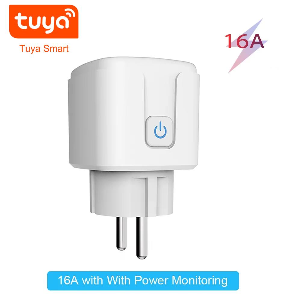 Melery Tuya WiFi Smart Socket 16A EU Plug Live Monitoring Timer Remote by Alexa Google Home Voice Control Бытовая техника
