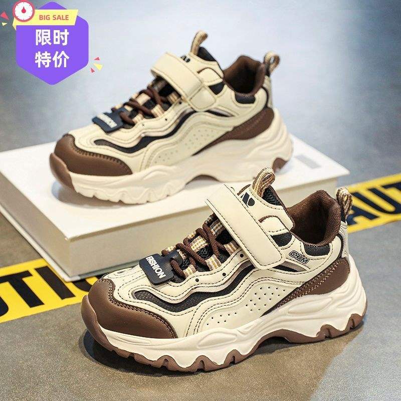 Одноклассницы 2025 осень новые детские спортивные туфли кожаная поверхность для девочек среднего и старшего возраста студенческие папины кроссовки весна и осень