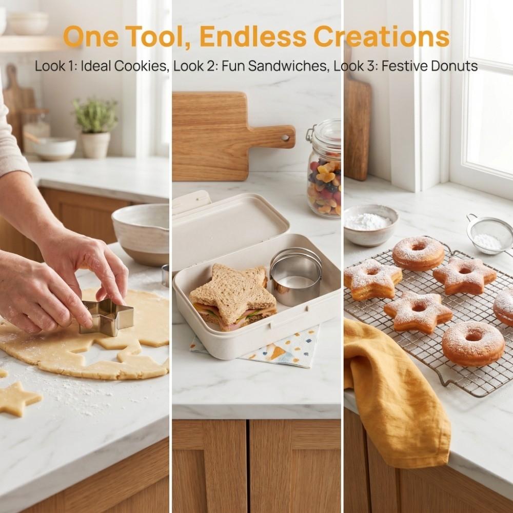 5pcs Stainless Steel Biscuit Cutter Molds Food-Grade Stainless Steel Cookie Cutters Cooking Class