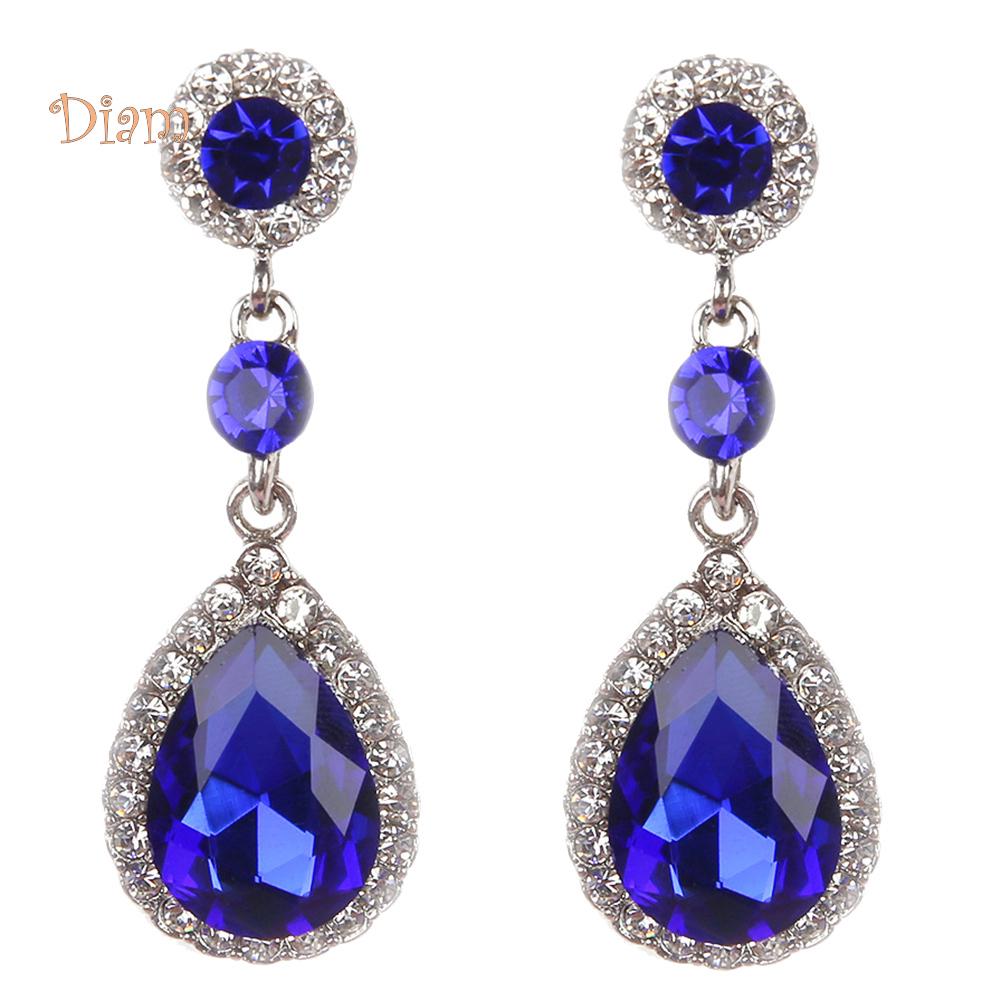 Длинные висячие серьги с горным хрусталём для торжественных мероприятий