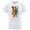 Fun Bear Robot T-shirt Robot Bear Men Short Sleeved Fashion Casual Wear Summer T-shirt Oversized Street T-shirt
