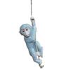 Monkey Hanging Climbing On Rope Statue Unique Home Decoration Showpiece for Gifting & Interior, Grey