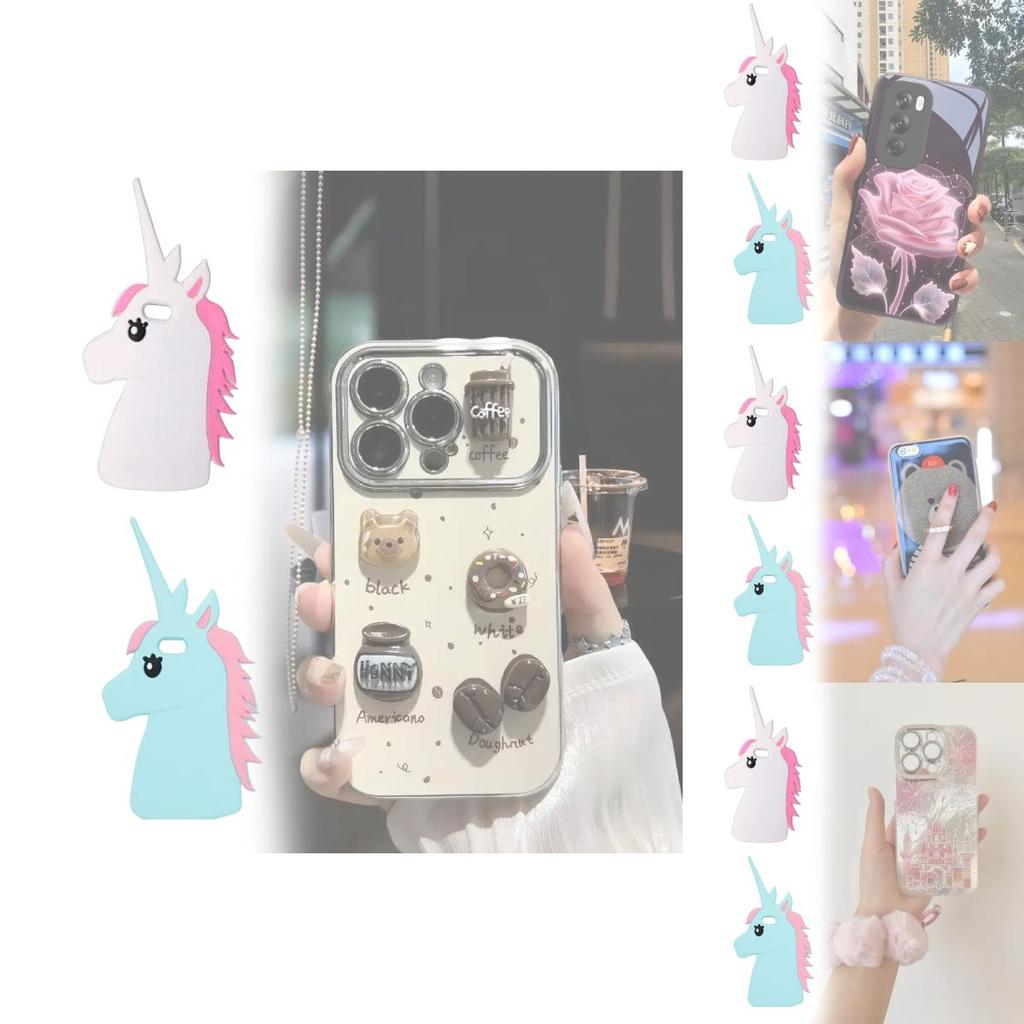 Iphone Silicone Case With Embossed Rainbow Horse For Creative And Cute Phone Protection
