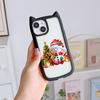 Мягкий чехол для телефона с кошачьими ушками для iPhone 16 15 14 13 12 11 Pro Max Plus XR X XS TPU Anti-Drop Прозрачная акриловая задняя крышка NY23 Новогоднее рождественское искусство