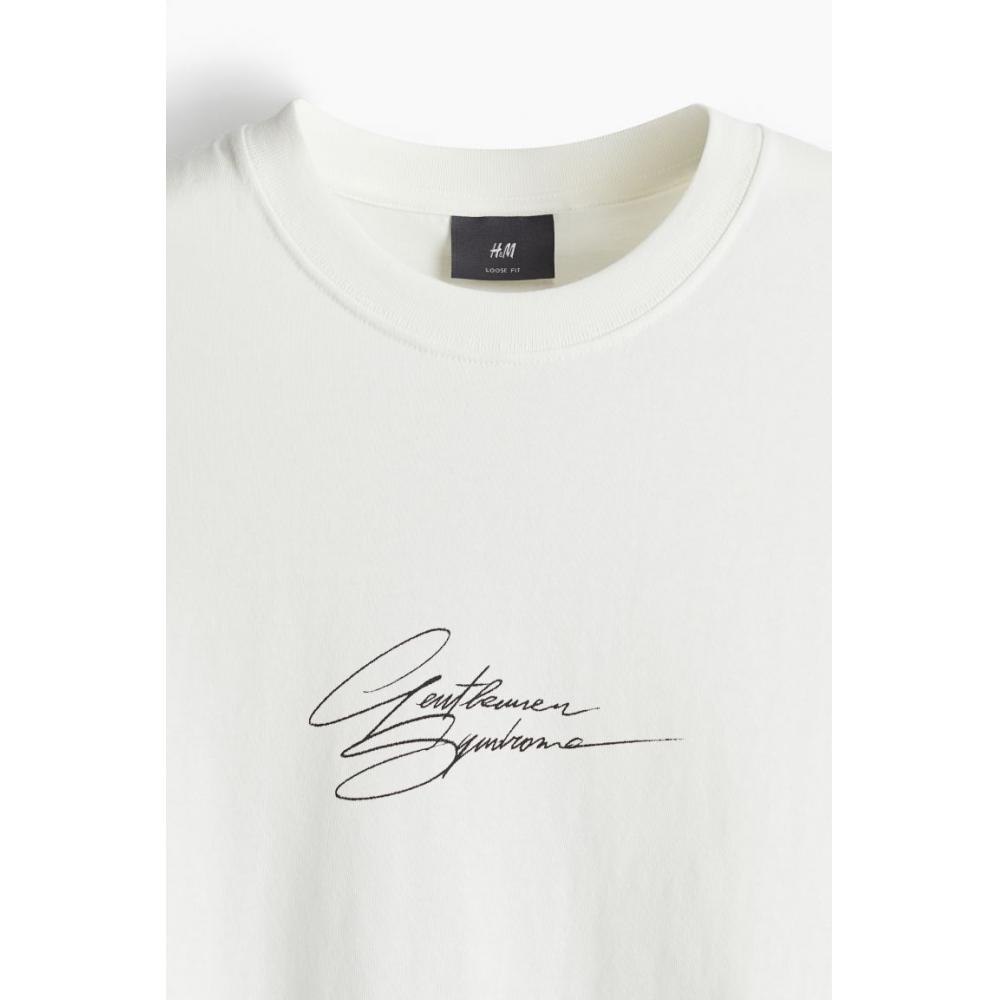 HM свободная футболка с принтом БЕЛЫЙ ДЖЕНТЛЬМЕНСКИЙ СИНДРОМ