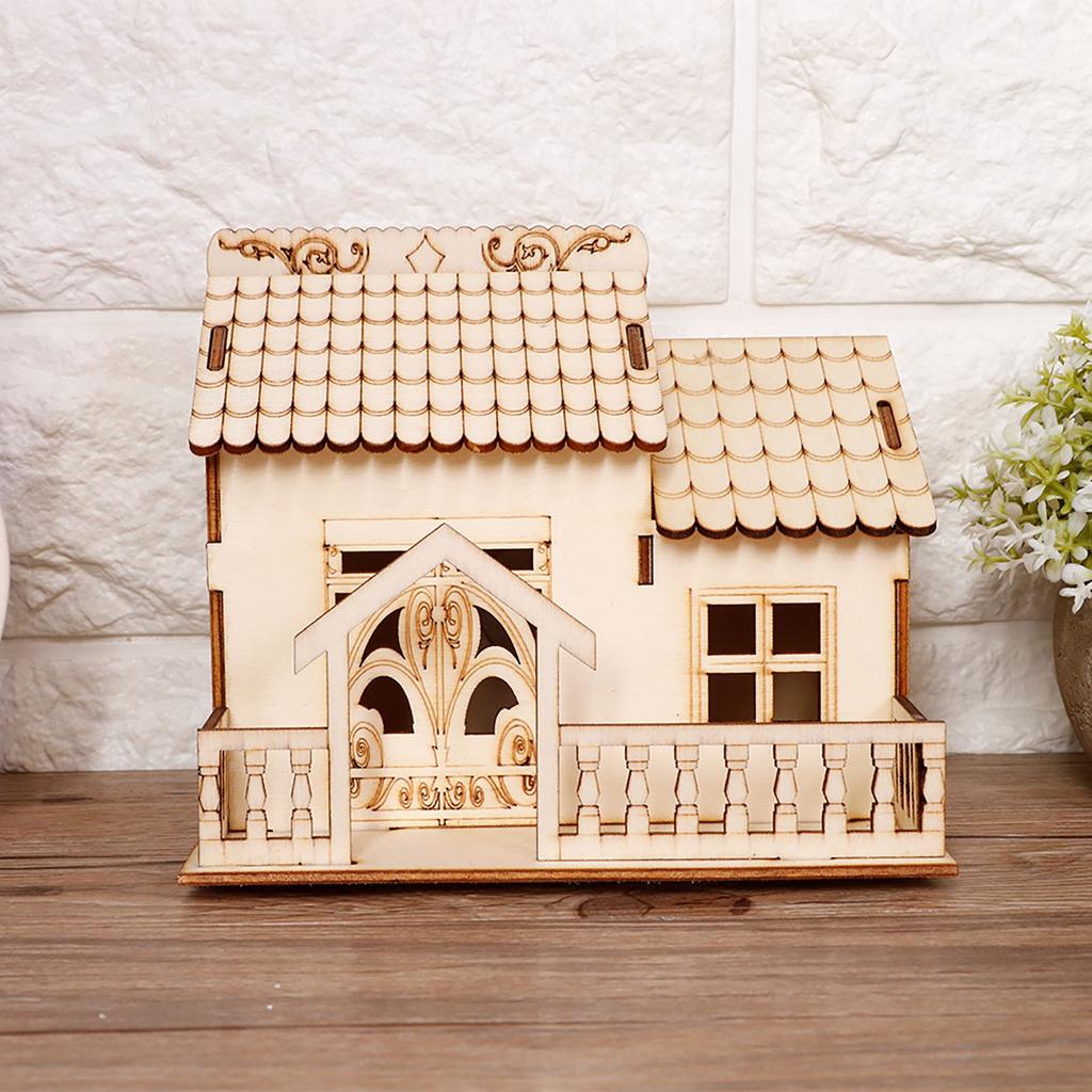 Miniature Villa Money Coin Storage Box Money Bank House Model Home Decor(Triangular Gate)