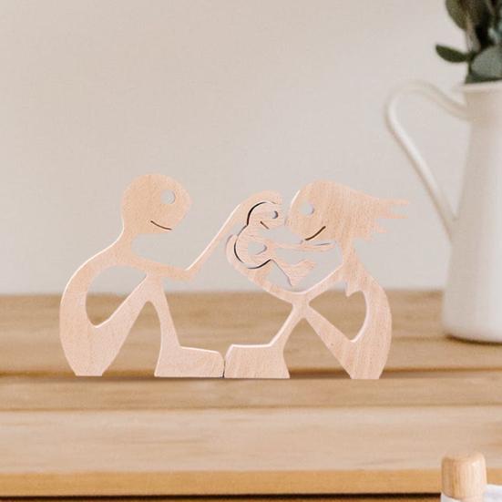 Пазл с именем семьи, милые статуи, любящие домашних животных, семейное единство, сувенир, украшение дома, деревянные головоломки, украшения