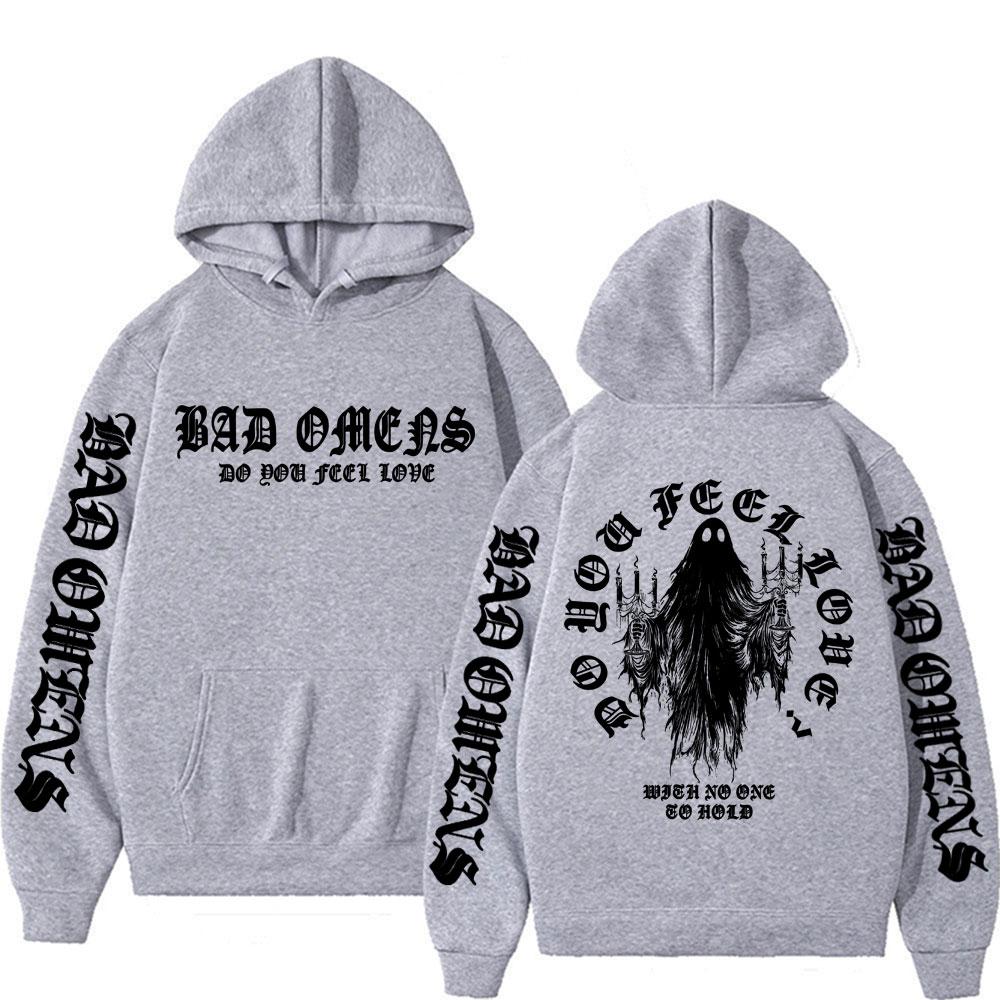 Bad Omens Do You Feel Love Ghost Print Hoodies Men Women Fashion Gothic Casual Bodywarmer Hooded High Quality Fleece Sweatshirts