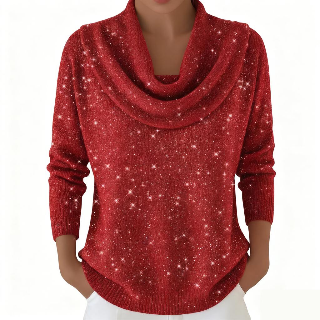 Women's Casual And Fashionable Long Sleeved Knitted Solid Color Top Sweater