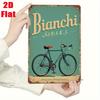 Винтажный знак из железа для стены с изображением велосипеда Bianchi Ретро Бирюзовый Золотой Металлический Декор Рустикальный Гараж Кафе Бар Домашний Декор Без Электричества