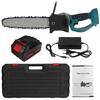 10 Inch 3000W 128V Wireless Electric Chainsaw with Li-ion Battery Rechargeable Brush Woodworking Power Tool