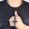 Многоцветная подвеска-крест с инкрустацией цирконами - Стиль Хип-Хоп