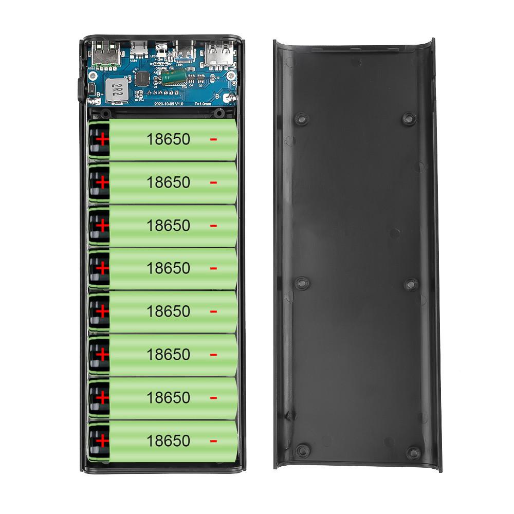 8*18650 чехлов для внешнего аккумулятора, портативный двойной USB-зарядный корпус типа C, чехлы для аккумуляторов 18650 для iPhone, Xiaomi, Huawei без аккумулятора