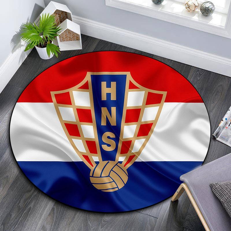 CRO logo pattern round rug,Carpet Rug for Living Room Bedroom Playroom ,Non-slip Floor Mat,Holiday Gifts and Birthday Gifts.