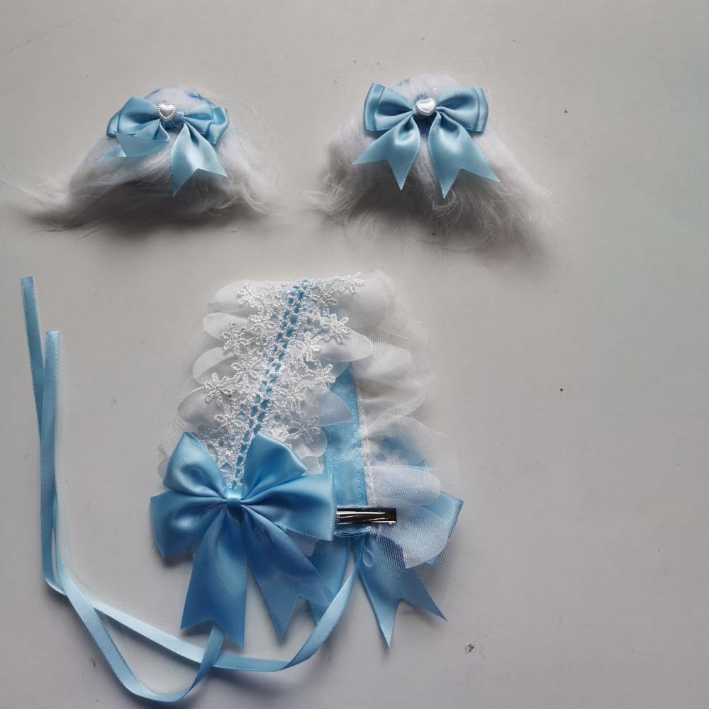 Jk Ruffled Headband Ribbon Bow Barrettes Sweet Lolita Lace Headband  Cosplay Accessory