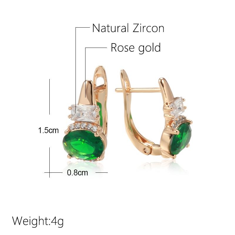 Kinel милые серьги-гвоздики с блестящим зеленым цирконием для женщин, ювелирные изделия с каплями воды