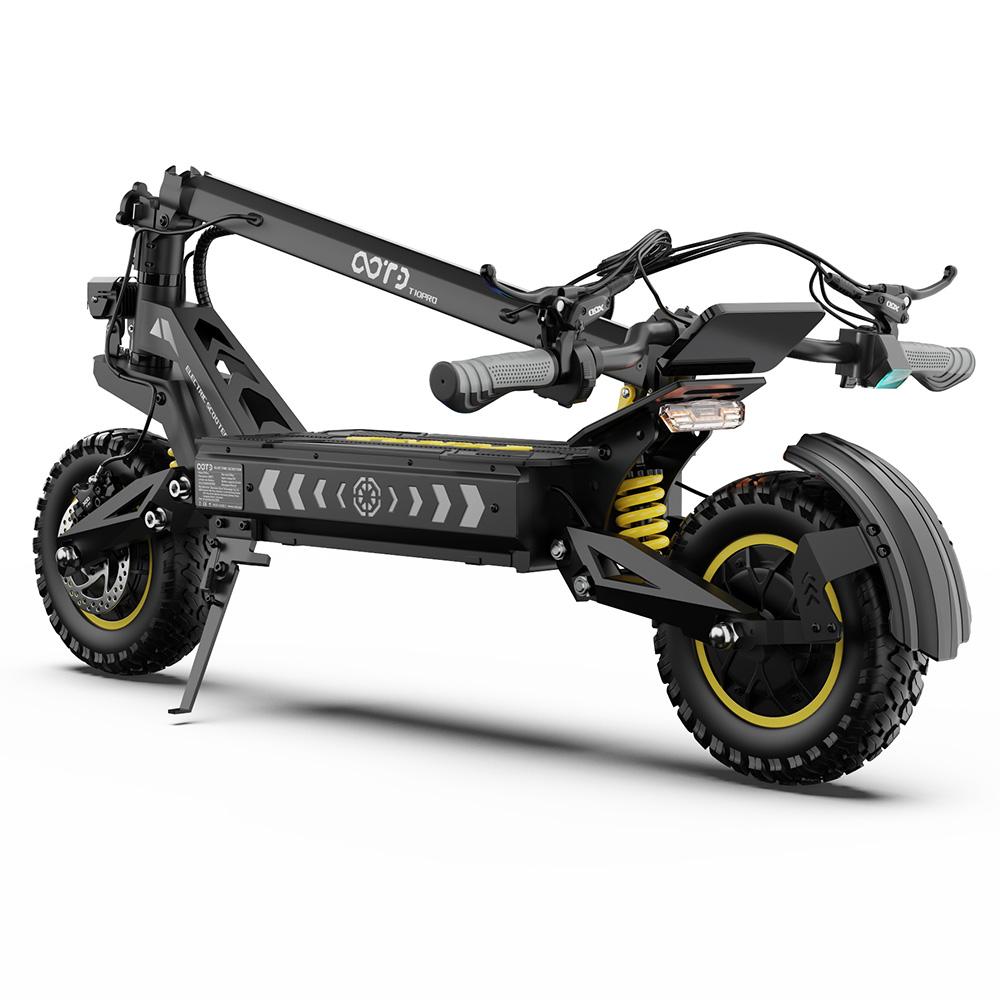 Electric Scooter Foldable OOTD 11" 1300Wx2 Motor Hydraulic Brake 52V 23.4AH Fully Suspended Adult Electric Scooter Max Load 150Kg Black T10 Pro