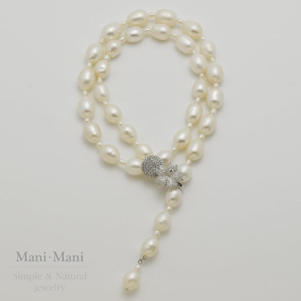 Удобный в носке жемчуг, подлинный пресноводный натуральный магнитный церемониальный шнурок, гарантия ухода в июне, свадьба [Mani Mani] ожерелье, Y-образный чокер,