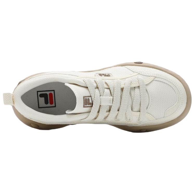 Fila Печенье Удобная Мягкая Износостойкая Низкая парусиновая обувь Женские кроссовки Бежевый F12W522301ATF