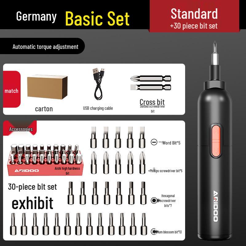 Немецкий аккумуляторный ручной автоматический электрический набор отверток - Маленький бытовой инструмент с литиевой батареей