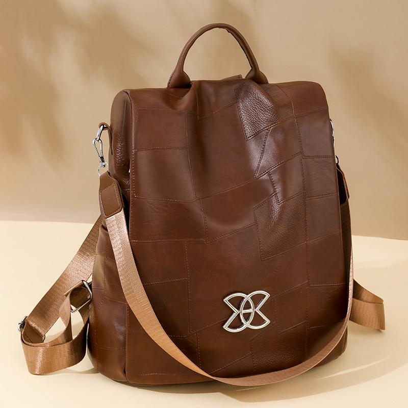 Новый мягкий кожаный рюкзак для женщин, высококачественный, противоугонный, для отдыха и путешествий, большой емкости и модный