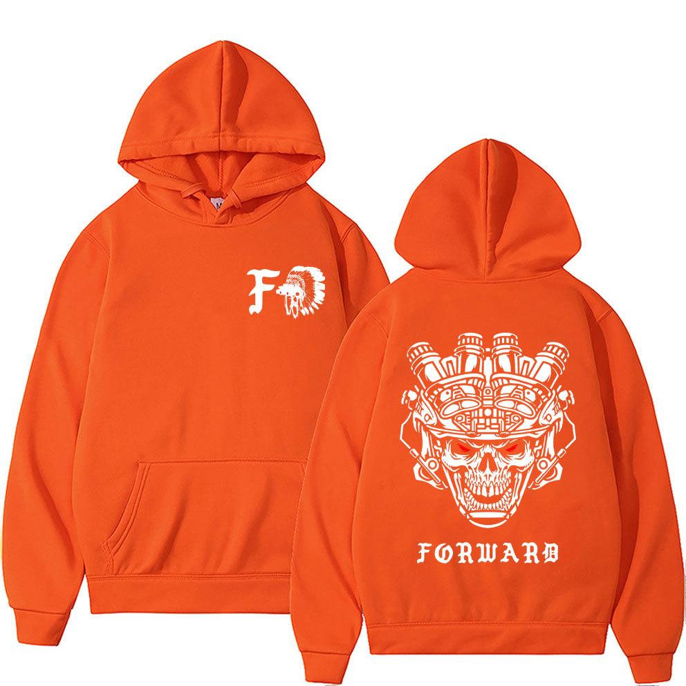 Forward Observations Group Skull Double Sided Print Hoodie Men's Women's Sweatshirt Fleece Oversized Couples Streetwear