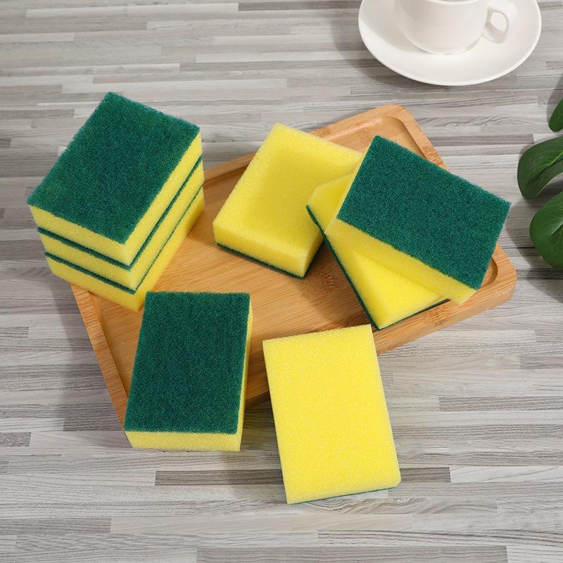 Household Kitchen Cleaning Sponge Cloth Brush Pot Sponge Wipe Dishwashing Scouring Cloth Dual-purpose Brush Pot Magic Sponge Wipe