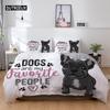 3D Dog Bedding Set Cute French Bulldog Puppy Duvet Cover Sets Cartoon Bed Cover Pet Animals Home Textiles Queen 2/3Pcs King Full