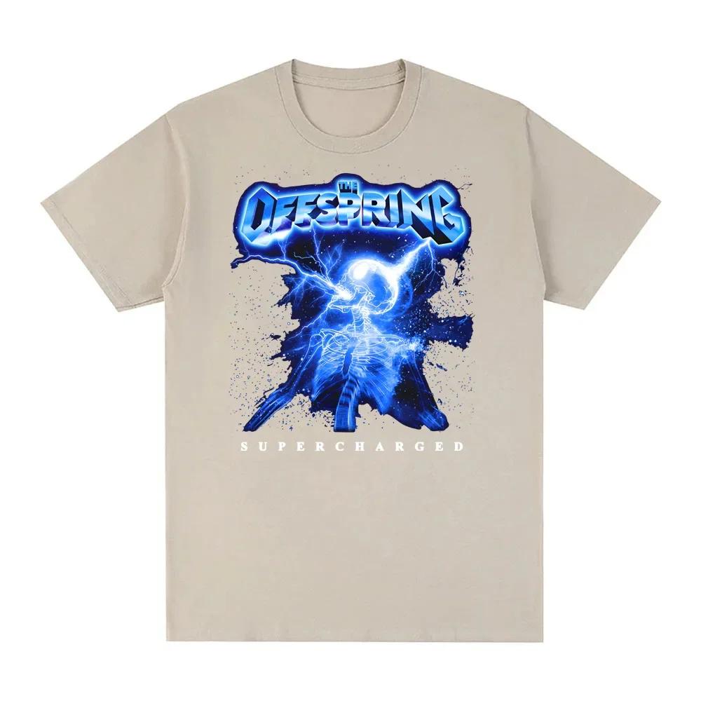 Supercharged Skeleton New Tee The Offspring Grunge Band Teeshirt Summer Hip Hop Short Tshirt 100cotton High Quality Tees Black