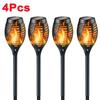 1/2/4/6/8/10/12Pcs Solar Flame Torch Light Flickering Light Waterproof Garden Decoration Outdoor Lawn Path Yard Patio Floor Lamp