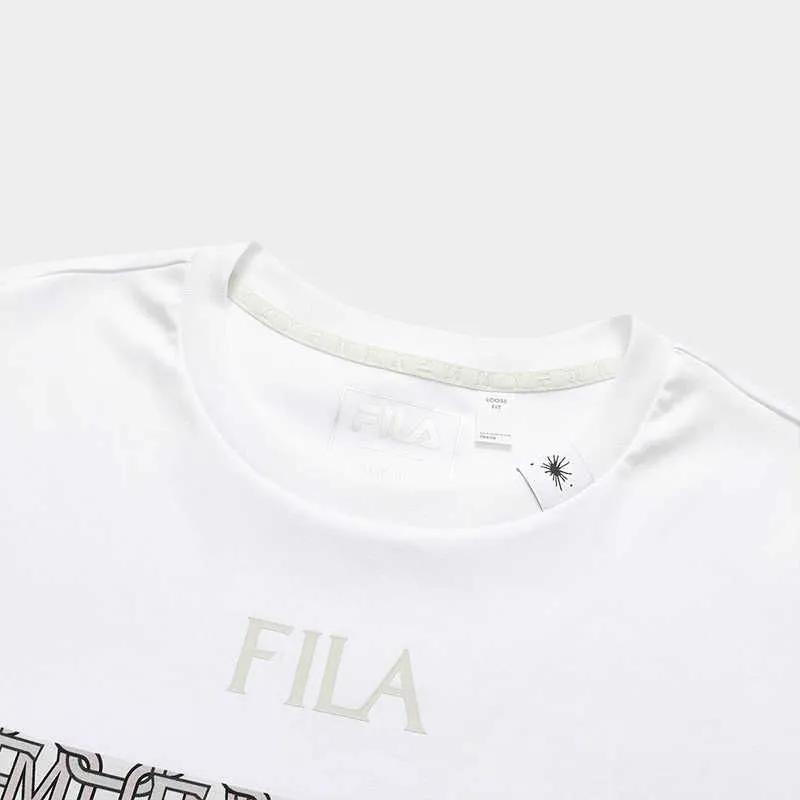 FILA MIHARA YASUHIRO FILA MIHARA YASUHIRO T-Shirts Men's Light Mist Gray Crew Neck Moderate Straight Fit (Unisex) T-Shirts