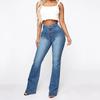Women's Fashion Solid Color Washed Casual High-Waisted Jeans