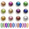 12-Piece Set of Mirror Nail Powder, Aurora, Gold, Silver, Pink, Blue, Purple, Metallic Powder for Gel Nails and Resin