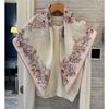 NINA SOLOR Floral Star Reversible Silk Wool Scarf