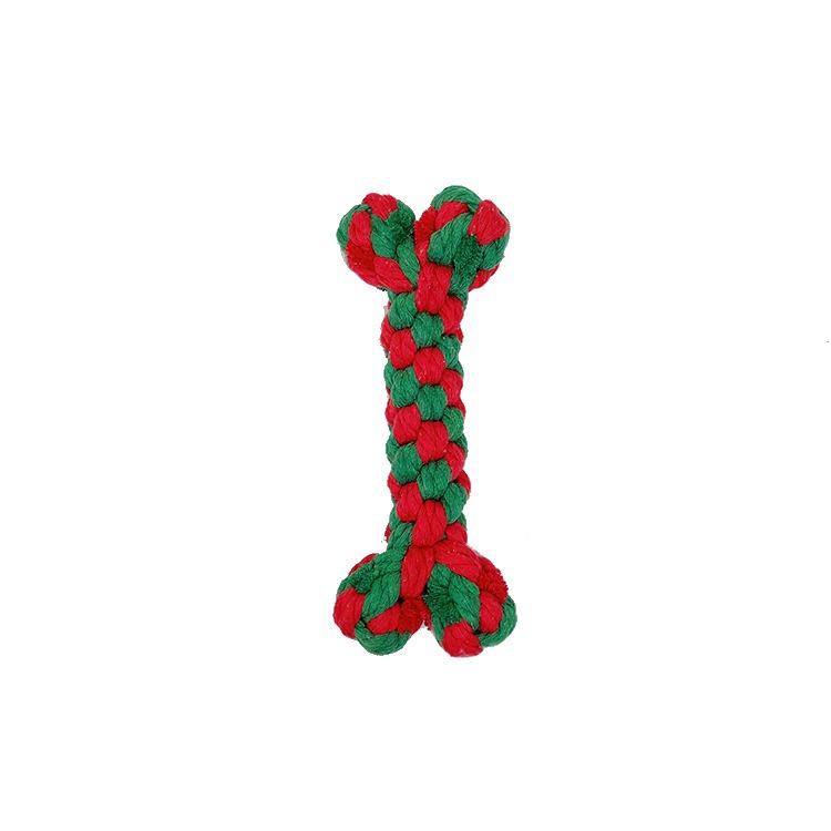 Manufacturer New Christmas Chew Dog Rope Toys Pet Cotton Rope Toy Molar Teeth Cleaning Rope Knot Ball Dog Toy Set